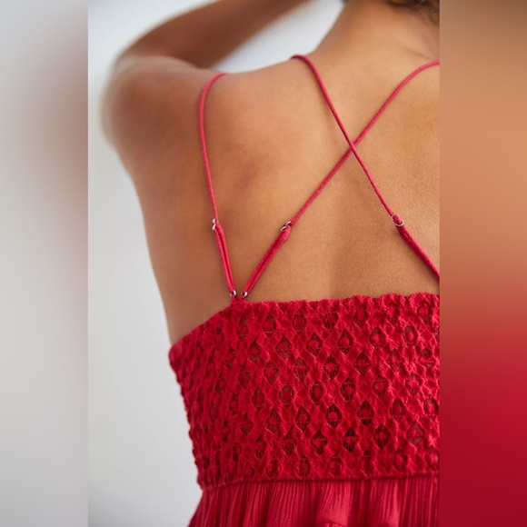 Free People Adella Cami in Cherry Red - Picture 3 of 9